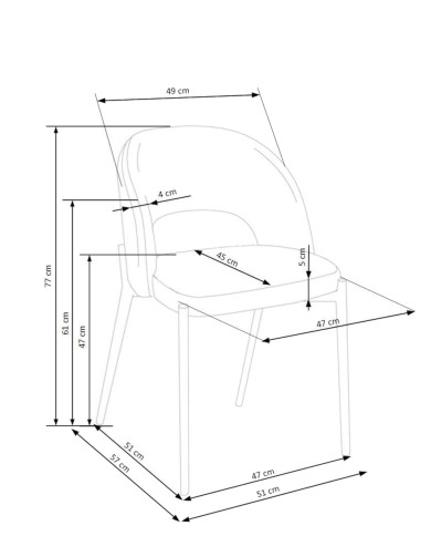 Nowoczesne krzesło K455, popielate, dekoracyjne wycięcie, metalowe czarne nogi, HALMAR Nowoczesne krzesło K455, popielate, dekoracyjne wycięcie, metalowe czarne nogi, HALMAR