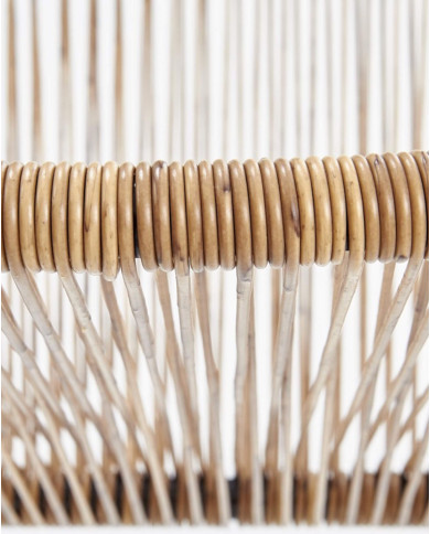 Fotel Bari, rattan naturalny, nogi metalowe czarne, HALMAR Fotel Bari, rattan naturalny, nogi metalowe czarne, HALMAR