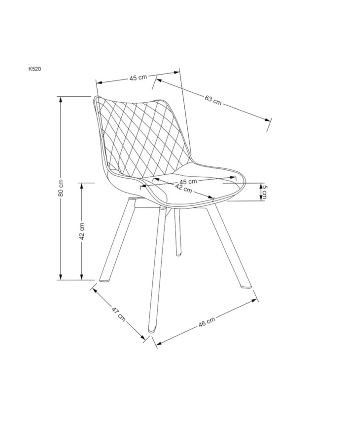 Nowoczesne krzesło K520, obrotowe, cynamonowe, dekoracyjne przeszycia, czarne metalowe nogi, HALMAR