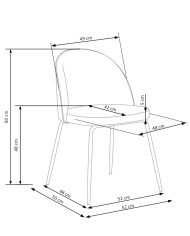 Krzesło K314 Ciemnopopielate/ czarne