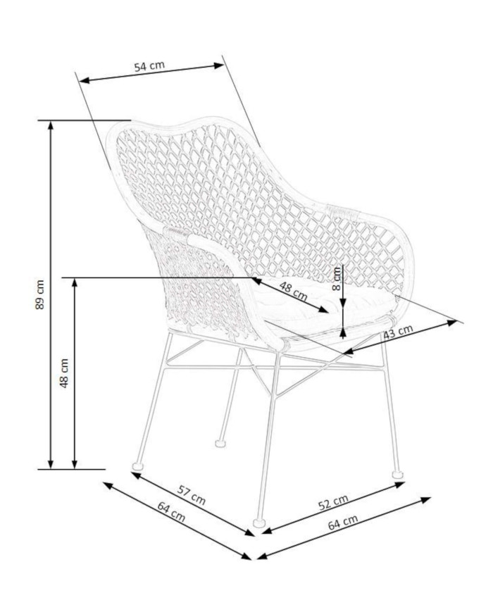 Krzesło K336 Rattan naturalny/ ciemny brąz