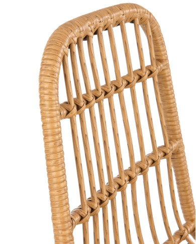 Krzesło skandynawskie K401, rattan syntetyczny, naturalne/czarne, metalowy czarny stelaż, HALMAR Krzesło skandynawskie K401, rattan syntetyczny, naturalne/czarne, metalowy czarny stelaż, HALMAR