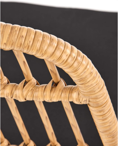 Krzesło skandynawskie K401, rattan syntetyczny, naturalne/czarne, metalowy czarny stelaż, HALMAR Krzesło skandynawskie K401, rattan syntetyczny, naturalne/czarne, metalowy czarny stelaż, HALMAR