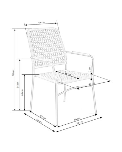 Krzesło skandynawskie z podłokietnikami K457, rattan syntetyczny, metalowe czarne nogi, HALMAR Krzesło skandynawskie z podłokietnikami K457, rattan syntetyczny, metalowe czarne nogi, HALMAR