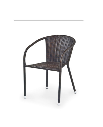 Nowoczesne krzesło z podłokietnikami Midas, ciemnobrązowe, rattan syntetyczny, HALMAR Nowoczesne krzesło z podłokietnikami Midas, ciemnobrązowe, rattan syntetyczny, HALMAR