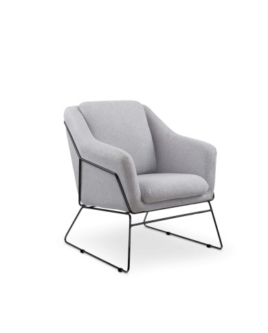 Fotel z podłokietnikami Soft 2, jasnopopielaty, stelaż metalowy czarny, HALMAR Fotel z podłokietnikami Soft 2, jasnopopielaty, stelaż metalowy czarny, HALMAR