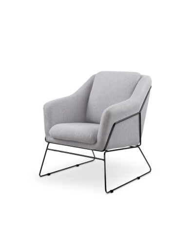Fotel z podłokietnikami Soft 2, jasnopopielaty, stelaż metalowy czarny, HALMAR Fotel z podłokietnikami Soft 2, jasnopopielaty, stelaż metalowy czarny, HALMAR