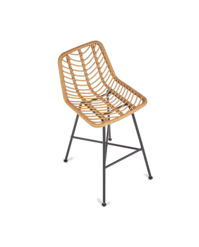 Hoker H97 natural, ażurowy, rattan syntetyczny, noga metalowa czarna, HALMAR Hoker H97 natural, ażurowy, rattan syntetyczny, noga metalowa czarna, HALMAR