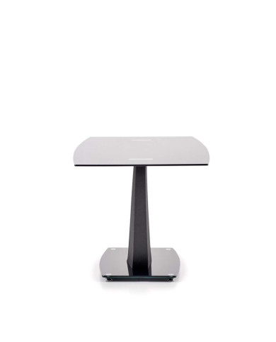 Stół kolumnowy Anton, 140/80/75 cm, prostokątny, czarny szklany blat, metalowa czarna podstawa, HALMAR Stół kolumnowy Anton, 140/80/75 cm, prostokątny, czarny szklany blat, metalowa czarna podstawa, HALMAR
