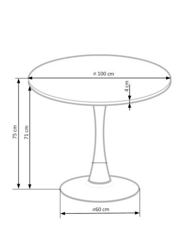 Stół kolumnowy Carmelo, okrągły, 100/100/75 cm, orzech, okleina naturalna, podstawa metalowa czarna, HALMAR Stół kolumnowy Carmelo, okrągły, 100/100/75 cm, orzech, okleina naturalna, podstawa metalowa czarna, HALMAR