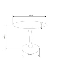 Stół kolumnowy Denver, okrągły, 80/80/73 cm, biały marmur, podstawa metalowa biała, HALMAR