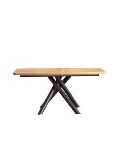 Stół prostokątny Derrick, rozkładany, 160-200/90/75 cm, okleina naturalna w kolorze dębu, nogi metalowe czarne, HALMAR Stół prostokątny Derrick, rozkładany, 160-200/90/75 cm, okleina naturalna w kolorze dębu, nogi metalowe czarne, HALMAR