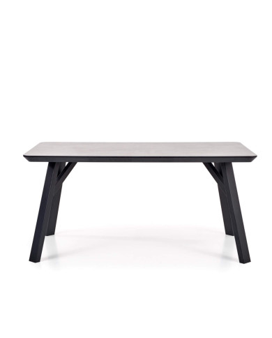 Stół prostokątny Halifax, 160/90/76 cm, beton, nogi metalowe czarne, HALMAR Stół prostokątny Halifax, 160/90/76 cm, beton, nogi metalowe czarne, HALMAR