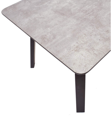 Stół prostokątny Halifax, 160/90/76 cm, beton, nogi metalowe czarne, HALMAR Stół prostokątny Halifax, 160/90/76 cm, beton, nogi metalowe czarne, HALMAR