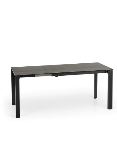 Stół prostokątny Horizon, rozkładany 120-180/85/76 cm, ceramiczny popielaty blat, czarne metalowe nogi, HALMAR Stół prostokątny Horizon, rozkładany 120-180/85/76 cm, ceramiczny popielaty blat, czarne metalowe nogi, HALMAR