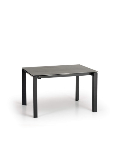 Stół prostokątny Horizon, rozkładany 120-180/85/76 cm, ceramiczny popielaty blat, czarne metalowe nogi, HALMAR Stół prostokątny Horizon, rozkładany 120-180/85/76 cm, ceramiczny popielaty blat, czarne metalowe nogi, HALMAR