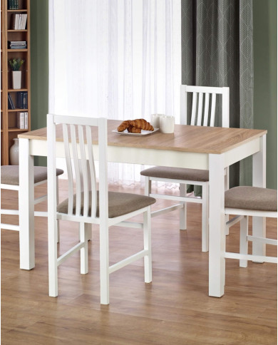 Stół prostokątny Ksawery, 120/68/76 cm, dąb sonoma/biały, HALMAR Stół prostokątny Ksawery, 120/68/76 cm, dąb sonoma/biały, HALMAR