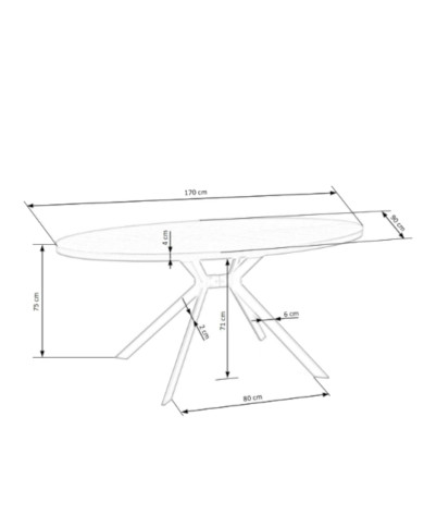 Stół owalny Locarno, 170/90/75 cm, okleina naturalna, orzechowy, nogi metalowe czarne, HALMAR Stół owalny Locarno, 170/90/75 cm, okleina naturalna, orzechowy, nogi metalowe czarne, HALMAR