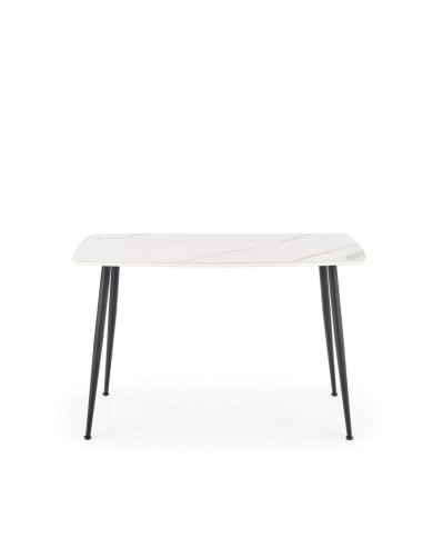 Stół prostokątny Marco, 120/70/65 cm, biały marmur, metalowe czarne nogi, HALMAR Stół prostokątny Marco, 120/70/65 cm, biały marmur, metalowe czarne nogi, HALMAR