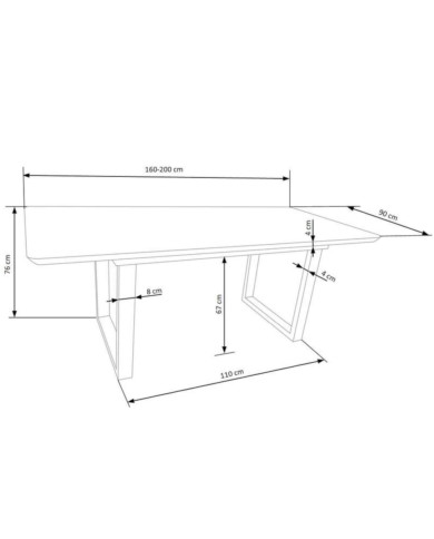 Stół prostokątny Marley, rozkładany, 160-200/90/76 cm, biały marmur/popielaty, nogi metalowe czarne, HALMAR Stół prostokątny Marley, rozkładany, 160-200/90/76 cm, biały marmur/popielaty, nogi metalowe czarne, HALMAR