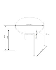 Stół okrągły Morgan, 120/120/76 cm, dąb złoty, nogi metalowe czarne, HALMAR