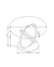 Stół okrągły Optico, 122/122/77 cm, szklany blat/kamień syntetyczny, nogi metalowe czarne, HALMAR