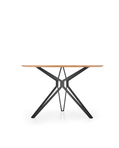 Stół okrągły Pixel 2, 120/120/76 cm, dąb złoty, metalowe czarne nogi, HALMAR Stół okrągły Pixel 2, 120/120/76 cm, dąb złoty, metalowe czarne nogi, HALMAR