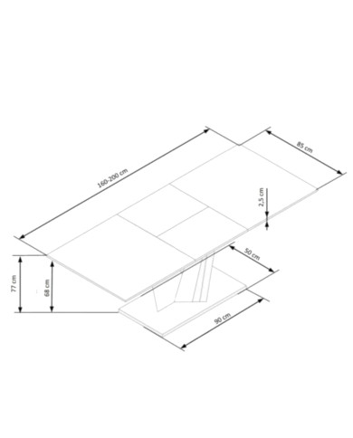 Stół kolumnowy Salvador, prostokątny, rozkładany, 160-200/90/77 cm, ciemnopopielaty, szkło/stal nierdzewna, HALMAR Stół kolumnowy Salvador, prostokątny, rozkładany, 160-200/90/77 cm, ciemnopopielaty, szkło/stal nierdzewna, HALMAR