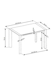 Stół prostokątny Stanford, rozkładany, 130-210/80/76 cm, biały, HALMAR