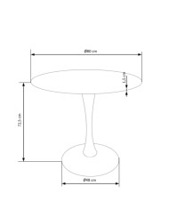 Stół kolumnowy Sting, okrągły, 80/80/73 cm, dąb złoty/biały, HALMAR