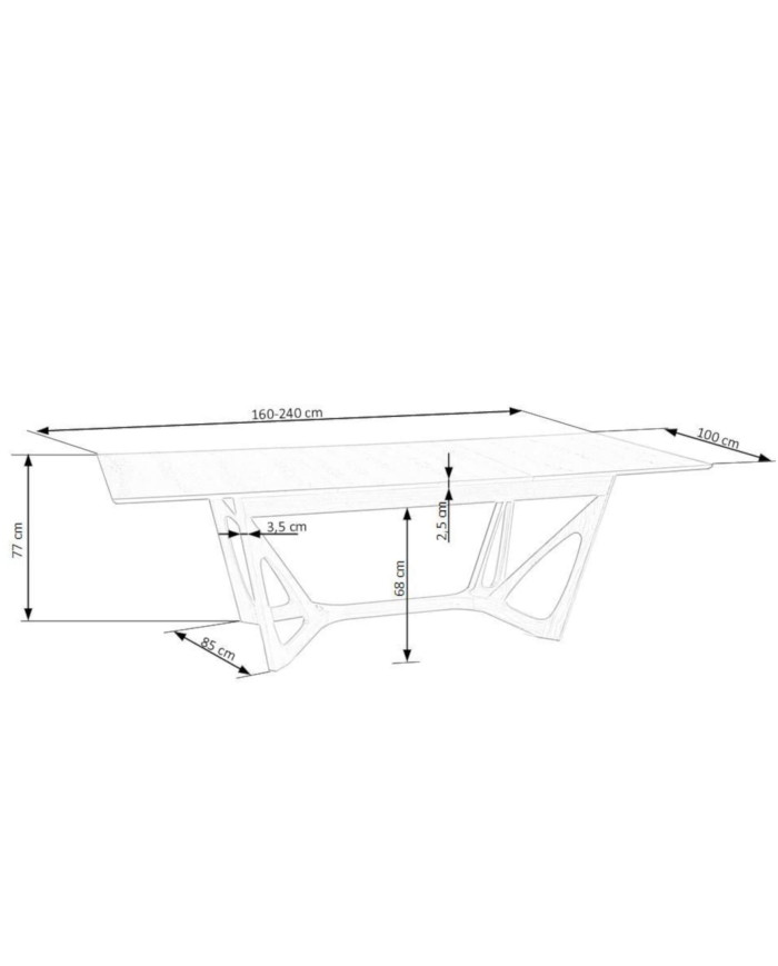 Stół prostokątny Wenanty, rozkładany, rozkładany, 160-240/100/77 cm, orzech amerykański, HALMAR