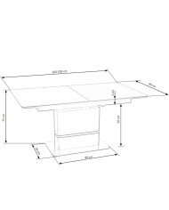 Stół kolumnowy Martin, prostokątny, rozkładany, 160-200/90/75 cm ciemnopopielaty/czarny, HALMAR