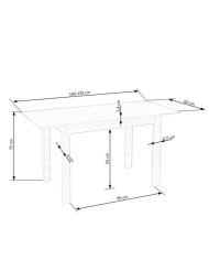 Stół prostokątny Gino, rozkładany, 100-135/60/75 cm, dąb craft, HALMAR