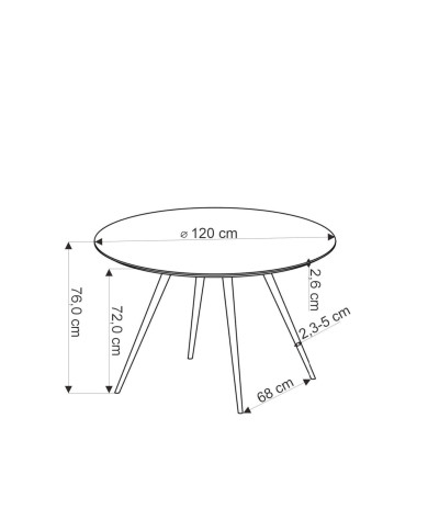 Stół okrągły Aramis, 120/120/76 cm, białe lastryko, nogi metalowe białe, HALMAR Stół okrągły Aramis, 120/120/76 cm, białe lastryko, nogi metalowe białe, HALMAR