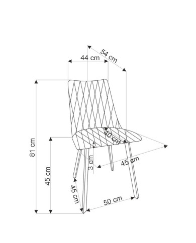 Nowoczesne krzesło K561, oliwkowe, dekoracyjne przeszycia, czarne metalowe nogi, HALMAR Nowoczesne krzesło K561, oliwkowe, dekoracyjne przeszycia, czarne metalowe nogi, HALMAR