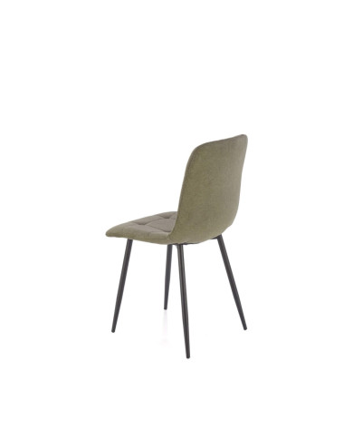 Nowoczesne krzesło K560, oliwkowe, dekoracyjne przeszycia, metalowe czarne nogi, HALMAR Nowoczesne krzesło K560, oliwkowe, dekoracyjne przeszycia, metalowe czarne nogi, HALMAR