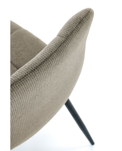 Nowoczesne krzesło K560, oliwkowe, dekoracyjne przeszycia, metalowe czarne nogi, HALMAR Nowoczesne krzesło K560, oliwkowe, dekoracyjne przeszycia, metalowe czarne nogi, HALMAR