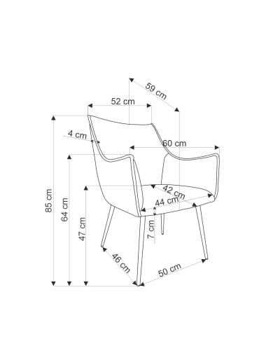 Krzesło z podłokietnikami K559, ciemnozielone, metalowe czarne nogi, HALMAR Krzesło z podłokietnikami K559, ciemnozielone, metalowe czarne nogi, HALMAR