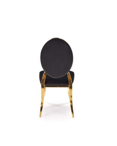 Krzesło glamour K556, czarne, Bluvel 19, stal nierdzewna, złoty chrom, HALMAR Krzesło glamour K556, czarne, Bluvel 19, stal nierdzewna, złoty chrom, HALMAR