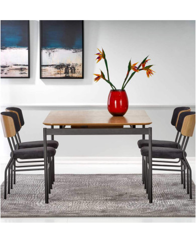 Stół prostokątny Smart, rozkładany,170-250/100/76 cm, dąb naturalny, czarne metalowe nogi, HALMAR Stół prostokątny Smart, rozkładany,170-250/100/76 cm, dąb naturalny, czarne metalowe nogi, HALMAR