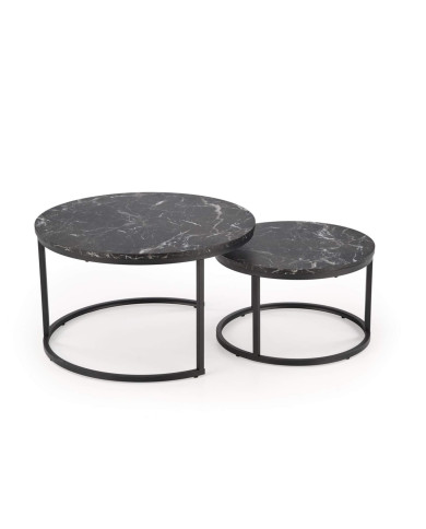 Stoliki kawowe Java, 2w1, czarny marmur, metalowa czarna podstawa, HALMAR Stoliki kawowe Java, 2w1, czarny marmur, metalowa czarna podstawa, HALMAR