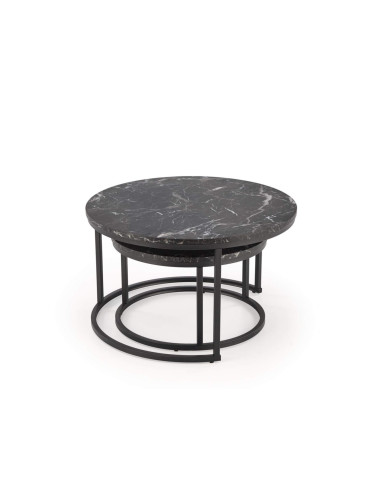 Stoliki kawowe Java, 2w1, czarny marmur, metalowa czarna podstawa, HALMAR Stoliki kawowe Java, 2w1, czarny marmur, metalowa czarna podstawa, HALMAR
