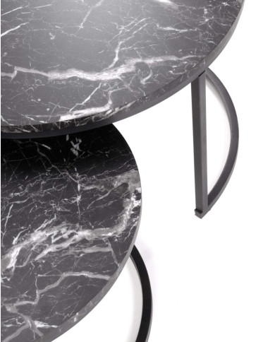 Stoliki kawowe Java, 2w1, czarny marmur, metalowa czarna podstawa, HALMAR Stoliki kawowe Java, 2w1, czarny marmur, metalowa czarna podstawa, HALMAR