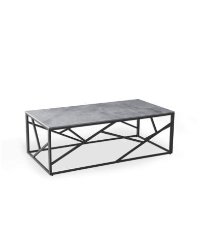 Stolik kawowy Universe 2, spiek ceramiczny szary marmur, prostokątny, metalowa czarna podstawa, HALMAR Stolik kawowy Universe 2, spiek ceramiczny szary marmur, prostokątny, metalowa czarna podstawa, HALMAR