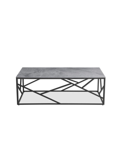 Stolik kawowy Universe 2, spiek ceramiczny szary marmur, prostokątny, metalowa czarna podstawa, HALMAR Stolik kawowy Universe 2, spiek ceramiczny szary marmur, prostokątny, metalowa czarna podstawa, HALMAR