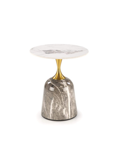 Stolik kawowy Rosa, biały marmur/popielaty marmur/złoty, okrągły, HALMAR Stolik kawowy Rosa, biały marmur/popielaty marmur/złoty, okrągły, HALMAR