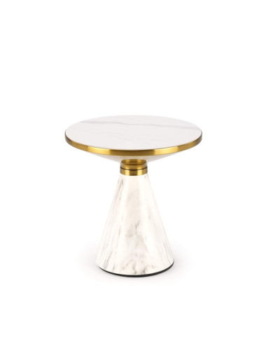 Stolik kawowy Talbi, biały marmur/złoty, okrągły, HALMAR Stolik kawowy Talbi, biały marmur/złoty, okrągły, HALMAR