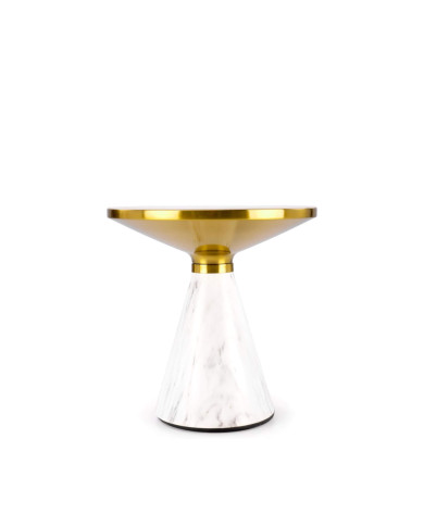 Stolik kawowy Talbi, biały marmur/złoty, okrągły, HALMAR Stolik kawowy Talbi, biały marmur/złoty, okrągły, HALMAR