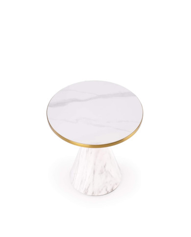 Stolik kawowy Talbi, biały marmur/złoty, okrągły, HALMAR Stolik kawowy Talbi, biały marmur/złoty, okrągły, HALMAR