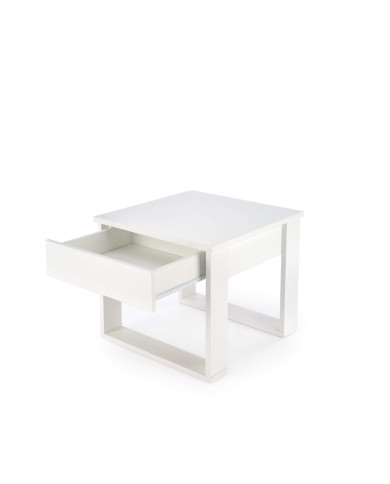 Stolik kawowy Nea z szufladą, biały, kwadratowy, 60/60/52 cm, HALMAR Stolik kawowy Nea z szufladą, biały, kwadratowy, 60/60/52 cm, HALMAR